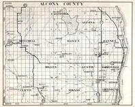 Alcona County, Mitchell, Caledonia, Hawes Haynes, Millen, Gustin, Harrisville, Curtis, Mikado, Greenbush, Michigan State Atlas 1930c